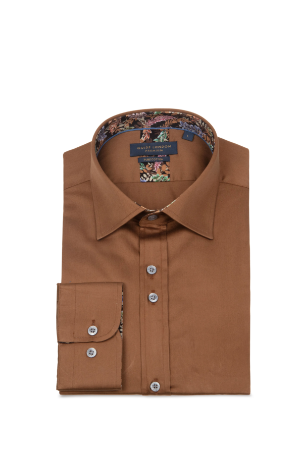 Long Sleeve Cotton Tan Shirt