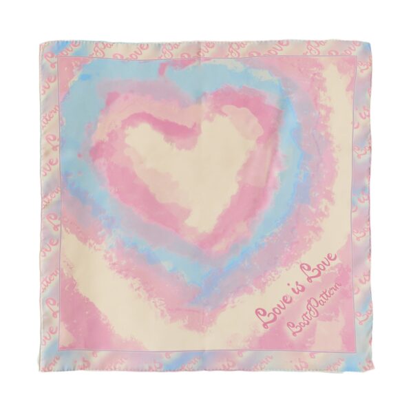 Love is Love Silk Bandana Scarf Blue Pink