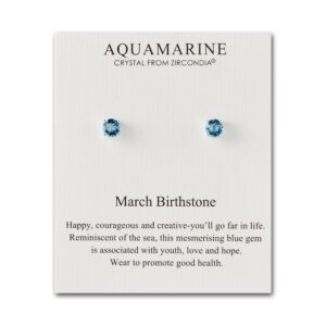 March Aquamarine Birthstone Earrings Created with Zircondia® Crystals