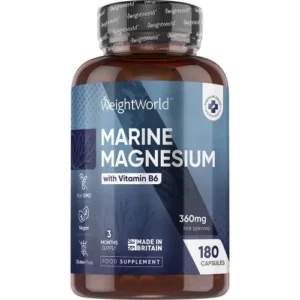 Marine Magnesium 360 mg 180 Capsules Premium Magnesium Complex with Vitamin B6