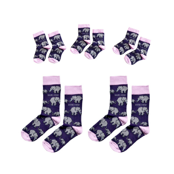 Matching Family Elephant Socks | UK Kids 12 3 | Age 9 12 yrs