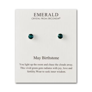 May Emerald Birthstone Earrings Created with Zircondia® Crystals