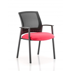 Metro Visitor Chair Cherry Colour Seat With Arms KCUP04