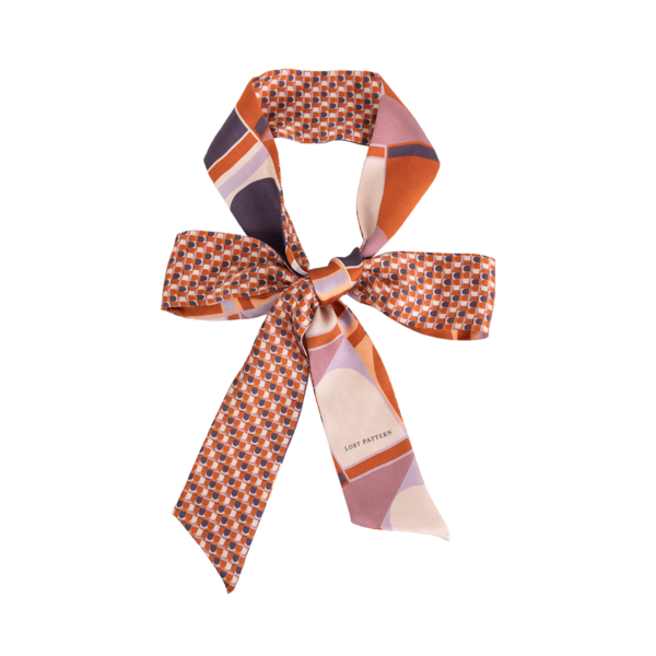 Modular Silk Skinny Scarf Orange