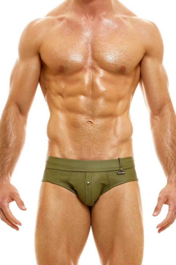 Modus Vivendi Mens Leather Brief Khaki Polyester XL