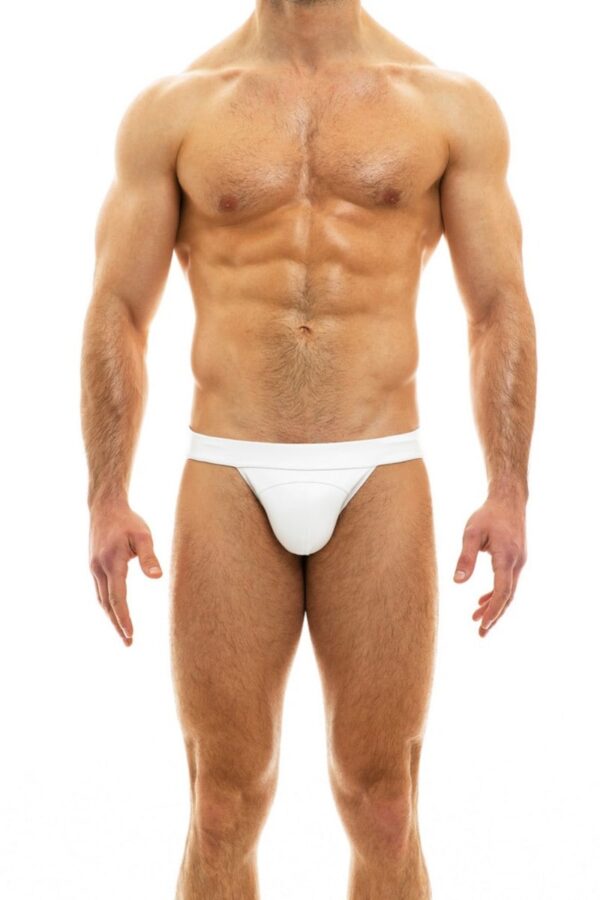 Modus Vivendi Mens Leather Jockstrap White Polyester M