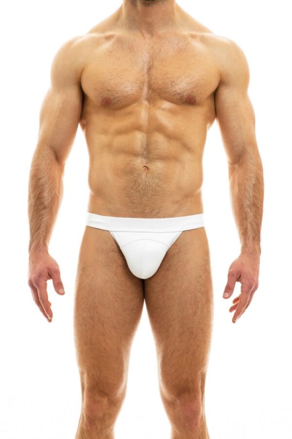 Modus Vivendi Mens Leather Tanga White Polyester L