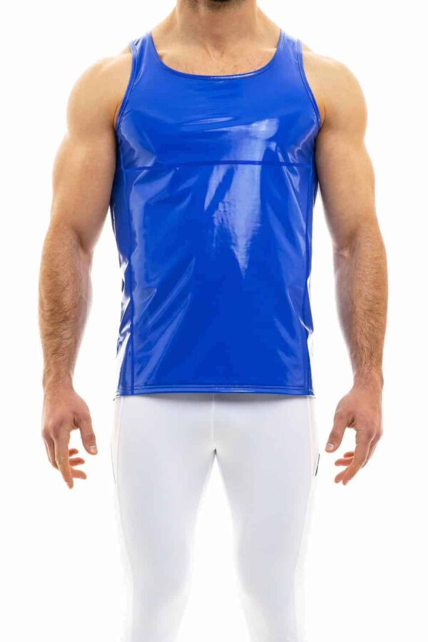 Modus Vivendi Mens PVC Vinyl Vest Blue S