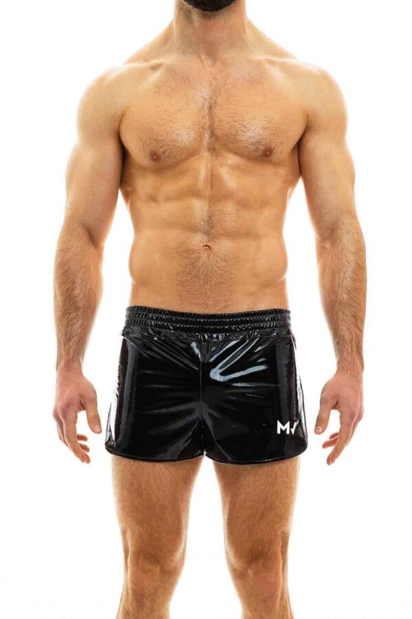 Modus Vivendi PVC Vinyl Shorts with Buttoned Side Black M