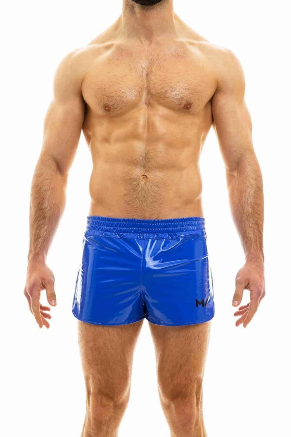 Modus Vivendi PVC Vinyl Shorts with Buttoned Side Blue M