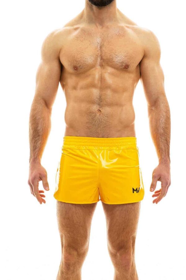 Modus Vivendi PVC Vinyl Shorts with Buttoned Side Yellow L