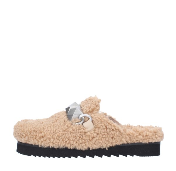 Mules modello GHOST FUR ASH in finta pelliccia