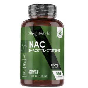 NAC N Acetyl Cysteine 600mg 180 Capsules Amino Acid Supplement for Fatigue Energy