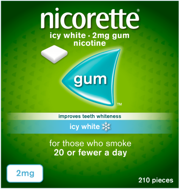 Nicorette Gum Icy White 2mg 210 Pieces