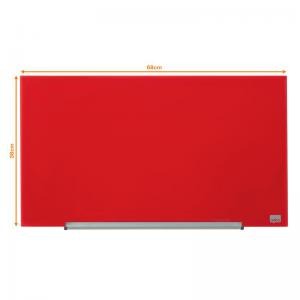 Nobo 1905183 Red Impression Pro Glass Magnetic Whiteboard 680x380mm