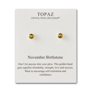 November Topaz Birthstone Earrings Created with Zircondia® Crystals