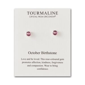 October Tourmaline Birthstone Earrings Created with Zircondia® Crystals