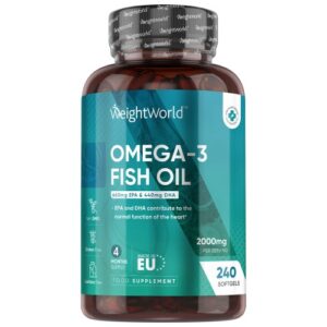 Omega 3 Fish Oil 2000mg 240 Softgels Natural Fatty Acid Supplement For Brain Heart Skin Hair Eyes