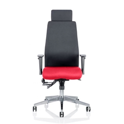 Onyx Posture Chair Cherry Colour Seat With Headrest With Ar