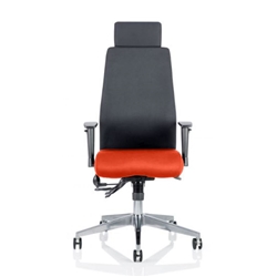 Onyx Posture Chair Pimento Colour Seat With Headrest With A