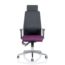 Onyx Posture Chair Purple Colour Seat With Headrest With Ar