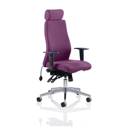 Onyx Posture Chair Purple Colour With Headrest With Arms Re