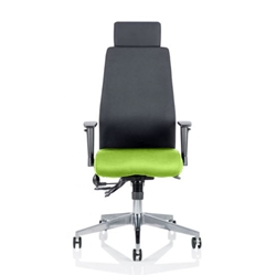 Onyx Posture Chair Swizzle Colour Seat With Headrest With A