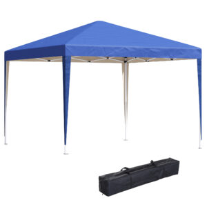 Outsunny 3 x 3M Garden Pop Up Gazebo Marquee Party Tent Wedding Canopy Blue + Carrying Bag Aosom UK