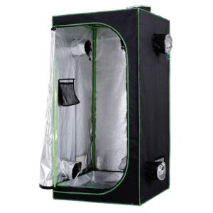 Outsunny Hydroponic Plant Grow Tent 80L x 80W x 160Hcm BlackGreen Aosom UK