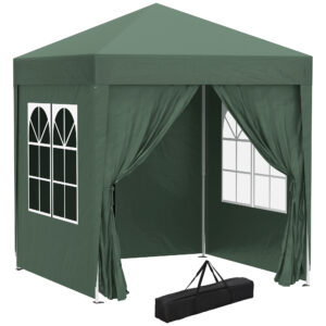 Outsunny Waterproof Pop Up Gazebo Canopy size 2 x 2m Green Aosom UK