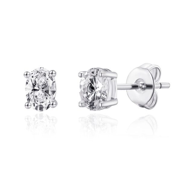 Oval Earrings Created with Zircondia® Crystals