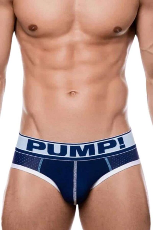 PUMP Underwear Blue Steel Breathable Micro Mesh Brief Blue NavyDark Blue Nylon M