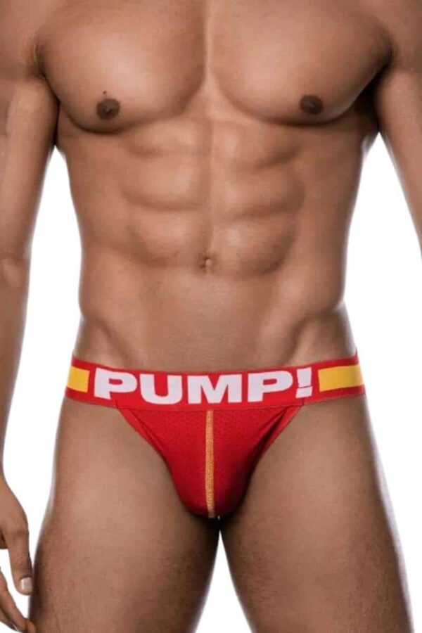 PUMP Underwear Flash Breathable Mesh Jockstrap Red Nylon XL