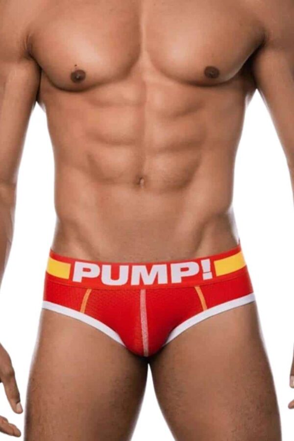 PUMP Underwear Mens Flash Micro Mesh Brief Red Nylon XL