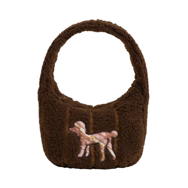 Pan Pan Half Moon Shearling Bag Chocolate