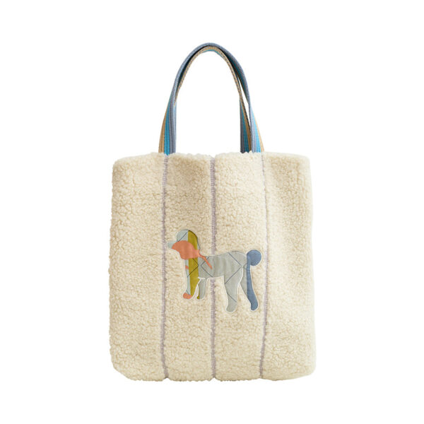 Pan Pan Shearling Tote Bag White