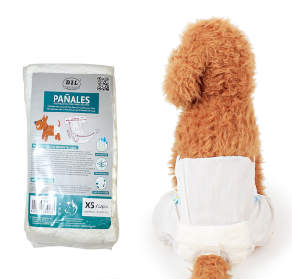 Pañales para Perro Desechable Hembra Pañal Sanitarios para Mascotas Bragas Higiénicas Suaves Super Absorbentes