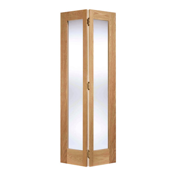 Pattern 10 Bi Fold Unfinished Oak Internal Bi Fold 2 Lights With Clear Glass