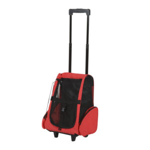 PawHut Pet Backpack Trolley Telescopic Handle Carrier for Furry Friends on the Go Crimson Red 42 x 25 x 55 cm Aosom UK