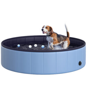 PawHut Pet Swimming Pool Foldable 120 cm Diameter Blue Aosom UK