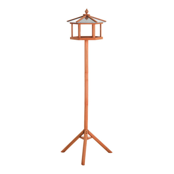 PawHut Portable Wooden Bird Feeder Station with Stand for Outdoor Use Ideal for Garden Patio or Balcony Aosom UK