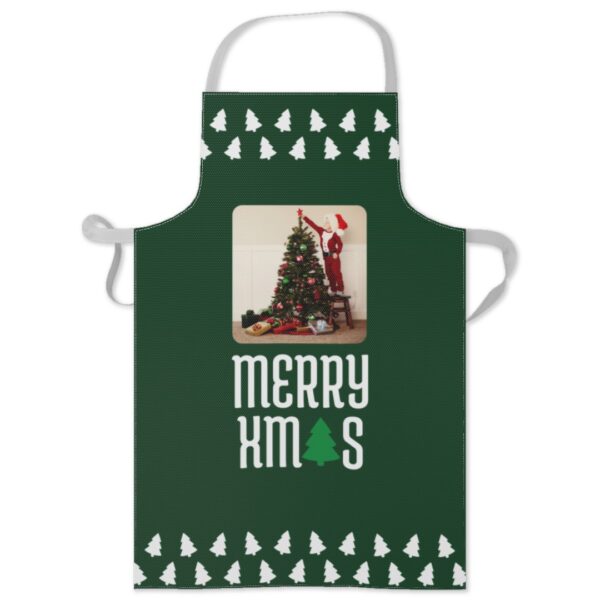 Personalised Apron | Photo Apron | Xmas Tree Design | Custom Cooking Apron | Add Your Own Words and Text | One Size | ASDA photo