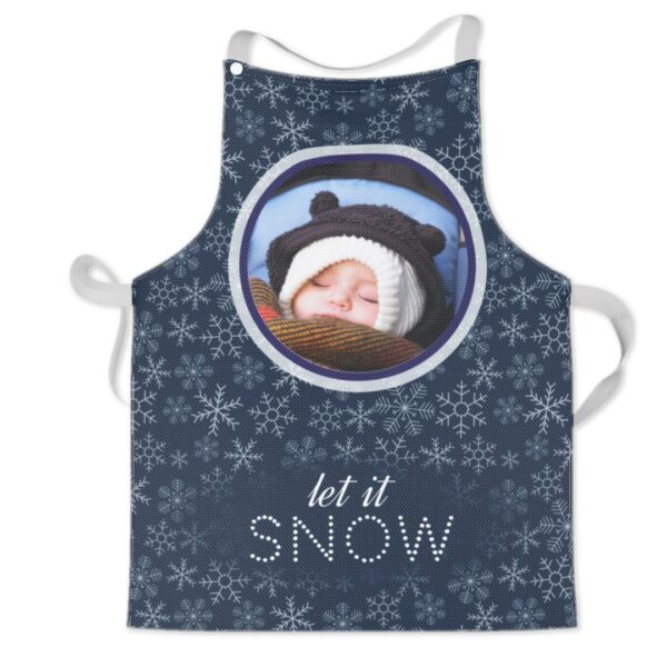 Personalised Kids Apron | Dreaming Of A White Christmas Design | Childrens Photo Apron | Machine Washable | Quick Release Neck Straps | ASDA photo