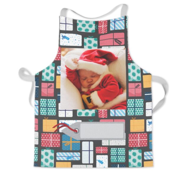 Personalised Kids Apron | Ho Ho Ho Design | Childrens Photo Apron | Machine Washable | Quick Release Neck Straps | ASDA photo