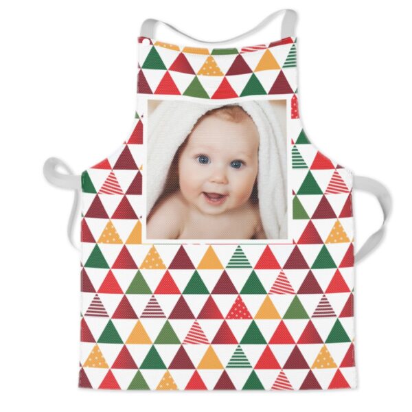 Personalised Kids Apron | Snowflake Knit Design | Childrens Photo Apron | Machine Washable | Quick Release Neck Straps | ASDA photo