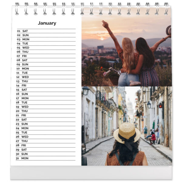 Photo Desk Calendar | Square Desk Calendar | Add Photos and Important Dates | Easy To Create | Choose Your Start Date | ASDA photo