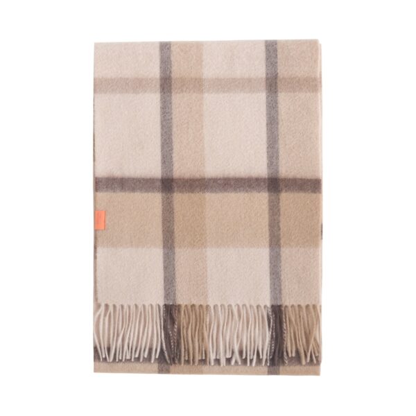 Plaid Cashmere Scarf Coffee Cream