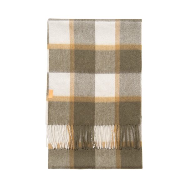 Plaid Cashmere Scarf Matcha