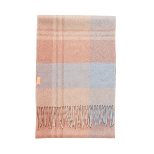 Plaid Cashmere Scarf Pink Blue