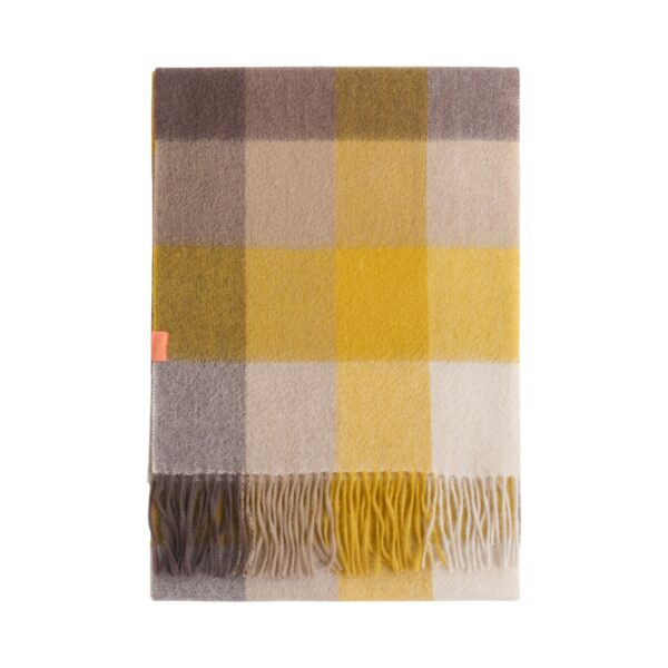 Plaid Cashmere Scarf Yellow